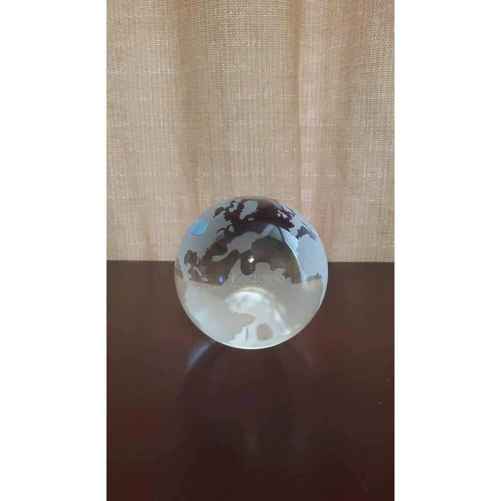 Paperweight Globe Land Pharmaceutical Moderna Art Glass Crystal 3" Covid Vx